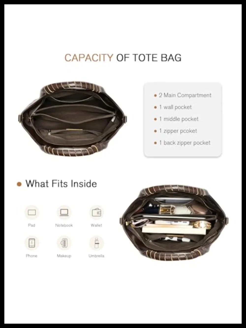 Genuine Leather Satchel Purse Women Top Handle Detachable Strap Tote Bag